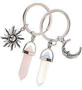 BESTYASH 2pcs Exquisite Keychains Key Rings Metal Keychains Sun Moon Shaped Keychains