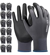 Kebada W5 Safety Work Gloves for Men and Women, Nitrile Coated Grip Gloves for Warehouse, Mechani...
