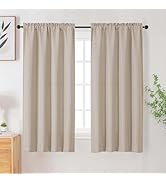 WelvetBLK Linen Curtains for Bedroom Living Room 63 Inch Length 2 Panels Set, Soft Airy Solid Fau...