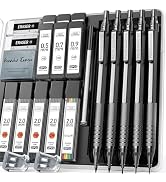 Four Candies Metal Mechanical Pencil Set, 3PCS Art Drafting Pencils 0.5, 0.7, 0.9MM & 2PCS 2MM Me...