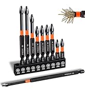 10-Pack 2 Phillips Bits- Phillips Bits #2 Impact Magnetic- PH2 Bits 1-2-3.5-4-6-Inch Long Phillip...