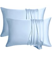 sky blue silk pillowcase