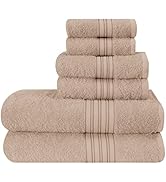BOUTIQUO 6 Pack Cotton Towel Set, Contains 2 Bath Towels 28x55 inch, 2 Hand Towels 16x24 inch & 2...