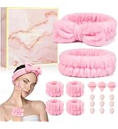 Crosize Headbands and Wristbands Set for Washing Face, Spa, Skincare, Gift for Women and Girls, w...