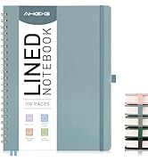 AHGXG Lined Spiral Notebook 8.5" x 11", A4 Large Notebooks for Women Men, Hardcover Leather Noteb...