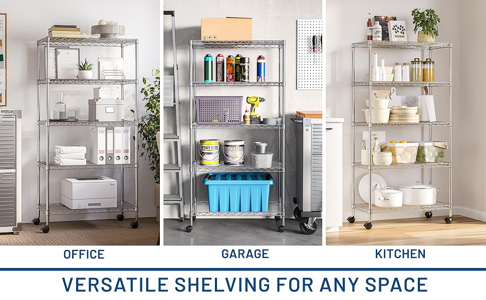 seville classics wire shelving, wire shelving with wheels, wire shelving, b08yj71n2d, bakers rack