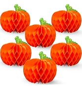 Fall Paper Pumpkins Honeycomb-8.6 Inch, 6Pcs Honeycomb Paper Tissue Pumpkins Tissue Ball Hanging ...