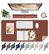 Large Desk Pad 35.4" x 17", Non-Slip Desk Mat with PU Leather & Natural Cork, Waterproof Writing ...
