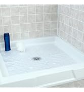 SlipX Solutions Accu-Fit Square Shower Mat, Extra Large 27"x27", Non-Slip Stall Mat for Elderly &...