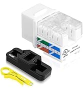 VCE Cat6A RJ45 Keystone Jacks UL Listed 50-Pack, 110-Type UTP Modular Ethernet Jacks Insert 10Gbp...