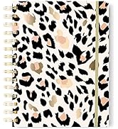 Gold Foil Cheetah Print Spiral Bullet Journal, 7x9 inch, Dot Grid