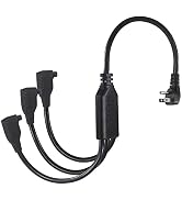 18 Inch 1 to 3 Way Power Splitter Extension Cord - 1.5FT 3-Outlet Power Splitter 90-Degree Flat P...
