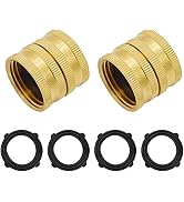 2Pcs Gold Female-to-female Double Female Faucet Fitting Double Water HoseTwo-way Female Female Co...