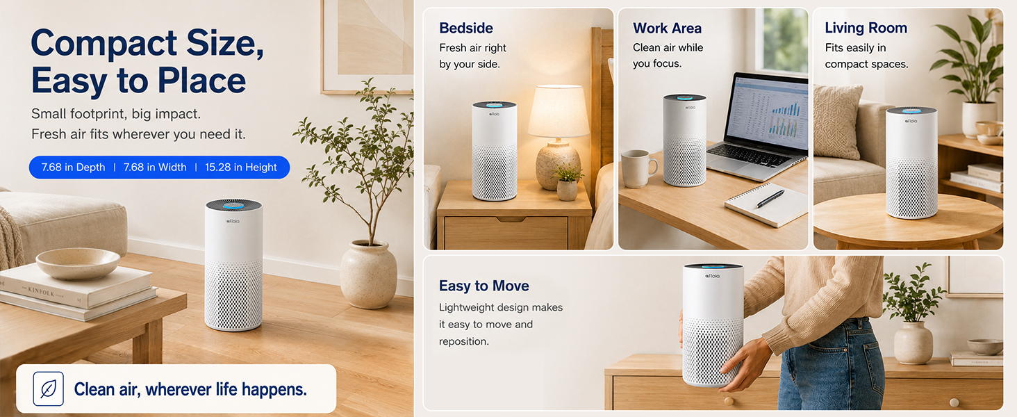 kilo air purifier compact size