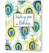 Designer Pop!, Happy Birthday Pop Up Greeting Card – “Wishing You a Birthday…” 3-D Peacock Card f...