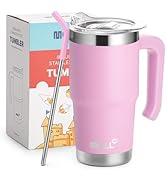 Mollcity Insulated Tumbler with Handle 16 oz Stainless Steel Double Wall Vacuum Tumbler Cups Trav...