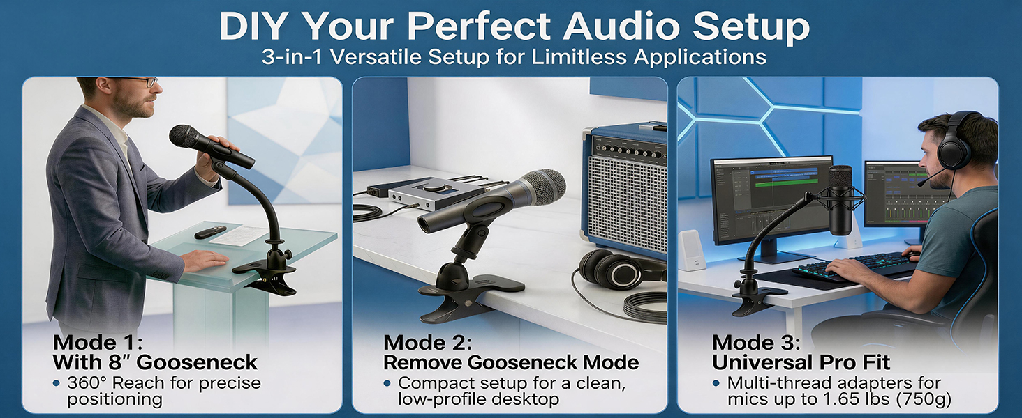 clamp mic stand holder for desktop