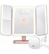 EASEHOLD Rechargable Makeup Mirror Vanity Mirror with Lights, 5000Mah & USB Cable, 112 LEDs Light...