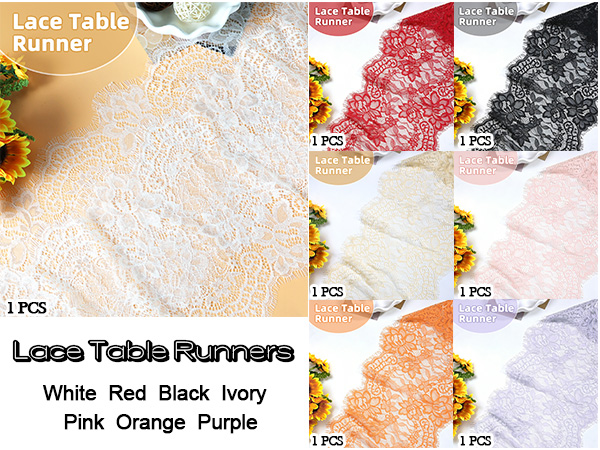 Lace Table Runner Embroidered Boho Lace Runners for Tables Vintage Rustic Farmhouse Table Runner