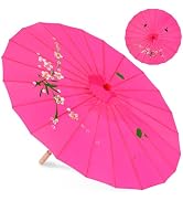 Bestage 33" Rainproof Decoration Dance Handmade Oiled Paper Parasol Silk Cloth Umbrella Chinese J...