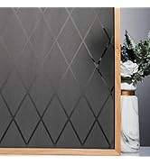 VELIMAX Black Frosted Lattice Window Film, Opaque Window Frosted Film, Window Privacy Film, Black...