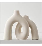 Hug Donut Decorative Vase Set - Modern Nordic Boho Style Vases Home Decor, Matte Ceramic Decorati...