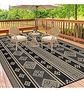 HiiARug Reversible Outdoor Rug, Plastic Straw Patio Rugs Camping Rug Reversible Mats, Large Floor...