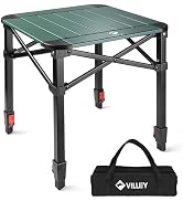 VILLEY Aluminum Folding Square Table with Carry Bag