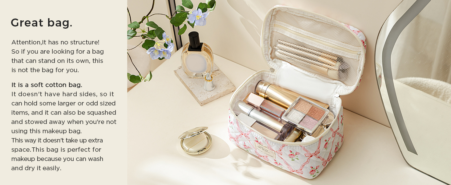 Cute Floral Coquette Cosmetic Bags Toiletry Bags for Women Girls