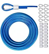 VIVBOO Stainless Steel Cable & Wire Rope 3/16" Vinyl Coated Steel Cable 50ft/100ft/150ft/200ft Le...