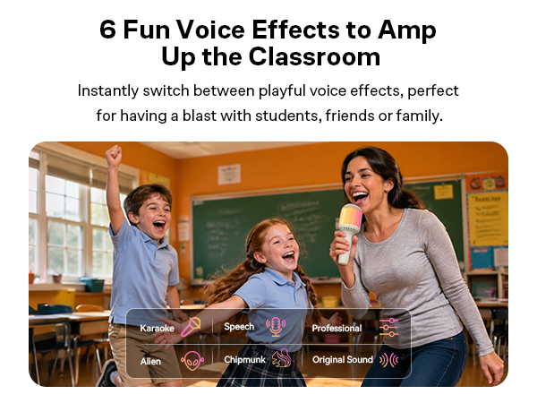 wireless karaoke microphone for singing, music class, students