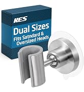 KES All Metal Shower Head Holder, Dual-Size Opening, Brushed Steel | Fits Standard & Oversized Ho...