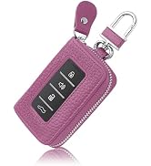 Car Key Fob Case for Replacing Old Key Fob Cover,Genuine Leather Car Key Case Holder with Keys Ri...