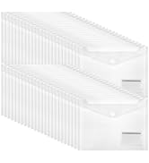 ABSOFINE 48 Pack Plastic Envelope File Folders, Transparent Folders for Documents A4 Letter Size ...