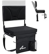 Sportneer Stadium Seats with Back Support: Height Adjustable Thick Padded Stadium Seats with Pock...