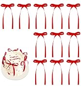NatNarr 30 Pack Bow Cake Toppers Red Ribbon Bows for Cake Bow Cupcake Toppers Back to School Deco...