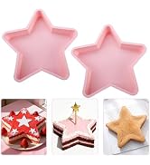 Velicber 2 Pcs Star Shaped Cake Pans, 10 Inch Silicone Cake Molds, Silicone Baking Mold, Flexible...