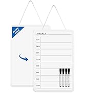 Lumspax Weekly Whiteboard Calendar for Wall, Small 11" x 17" Planning Board with Plastic Frame, H...