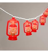 Goothy Red Mini Kerosene String Lights, 8.5Ft Outdoor Fairy Lights with 10 Red Mini Kerosene Ligh...