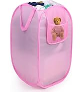 Foldable Laundry Basket, Pop Up Laundry Hamper with Handles, Collapsible Basket with Handy Pocket...