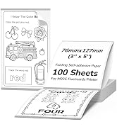 Phomemo 3"x5" Foldable Sticker Paper for M03C Flashcards Printer, Self-Adhesive Flashcard Paper f...