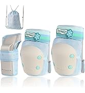 Forzueby Adult/Kids Knee Pads Elbow Pads Wrist Guards 6 in 1 Protective Gear Set for Inline Rolle...