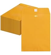 Clasp Envelopes 10x13, 100 Pack Goefun Brown Yellow Manilla Envelopes 10x13-100GSM Heavy Kraft Pa...