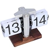 Flip Desk Clock, 24 Hours Mechanical Flip Clock, Retro Vintage Design Auto Flip Desk Table Clock ...