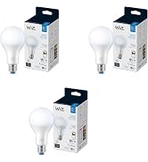WiZ 100W Eq. (14.5W) A21 Daylight (5000K) LED Smart Bulb - Pack of 3-1600 Lumen- E26 - Indoor - C...