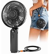 Portable Handheld Fan, 10000mAh Rechargeable Personal Fan for 40H, 6" 5-Speed Foldable Hand Fan R...