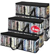 PUTNATRUE DVD Storage Bags, 6 Pack Holds 240 DVDs (40 Each), Water Resistant Clear PVC Case Holde...