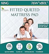 king quilted mattress pad protector waterproof mattress cover 76x80 hypoallergenic
