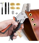 Grommet Tool Kit With 500 Eyelets, 1/4" & 3/8", Gold | Metal Eyelet Pliers Kit; 2 Sizes; Smooth F...