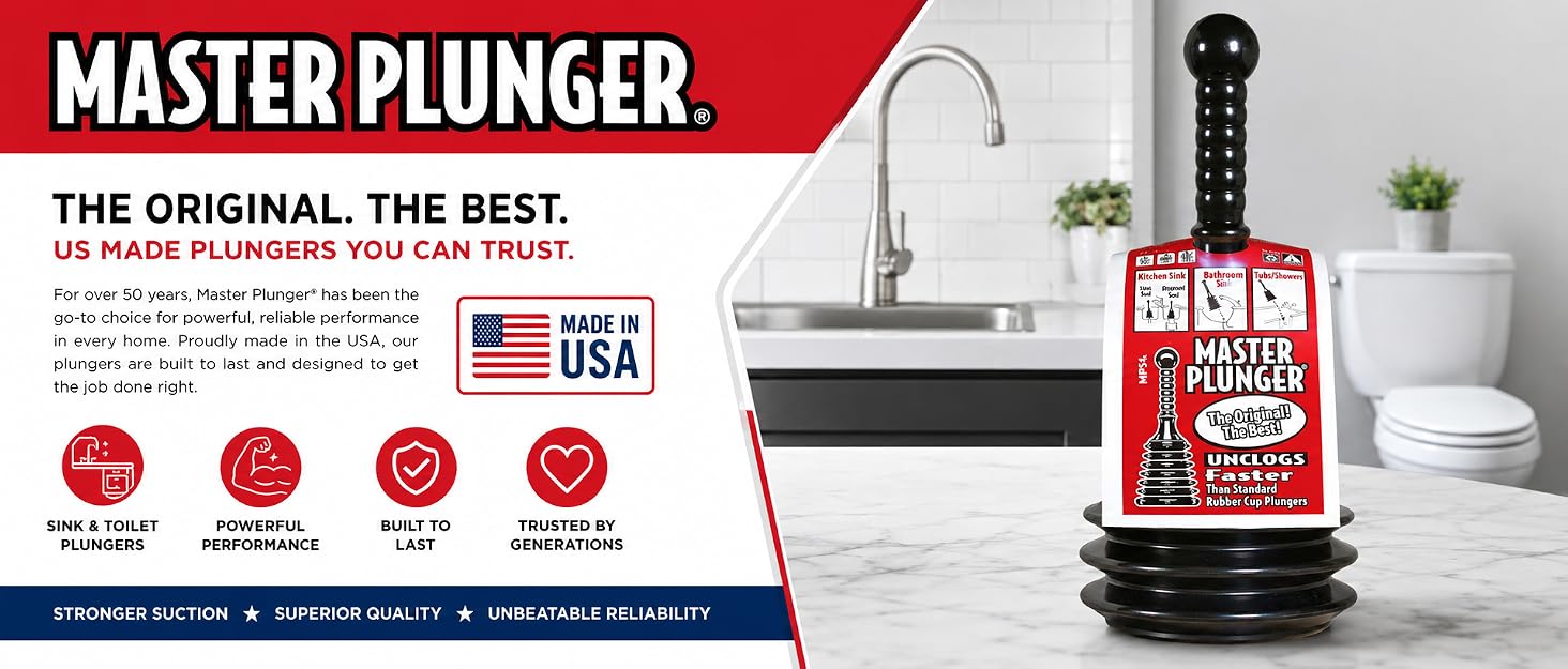 sink plunger unblocker shower bathroom kitchen drain